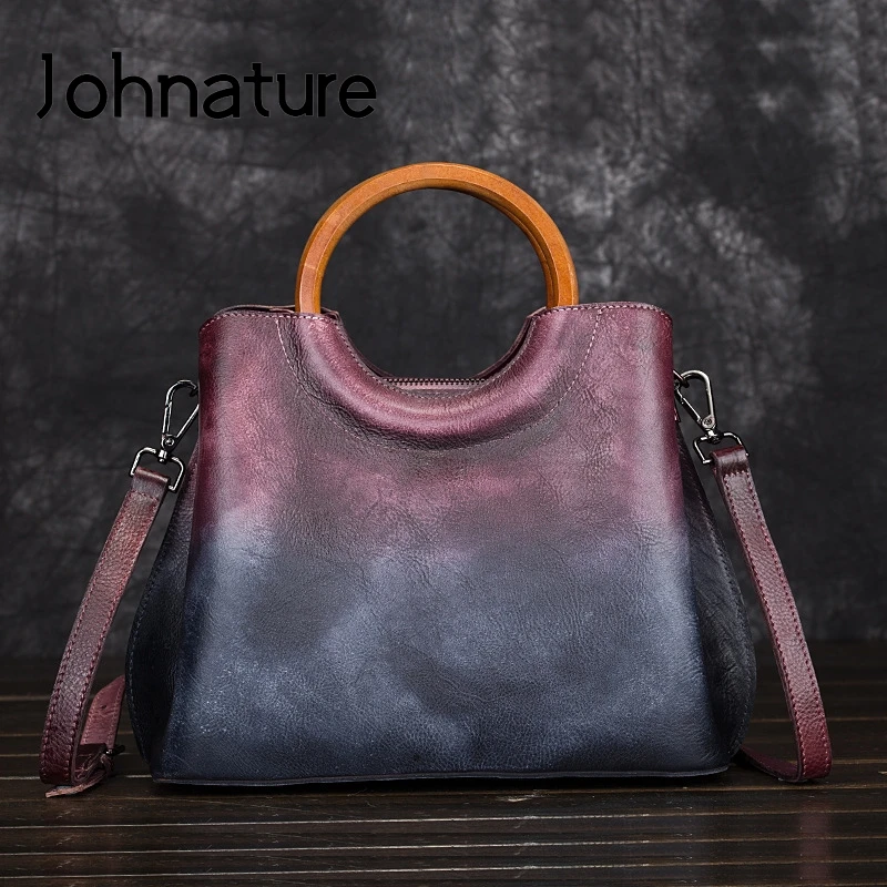Женская сумка через плечо Johnature повседневная сумочка-тоут из натуральной кожи в