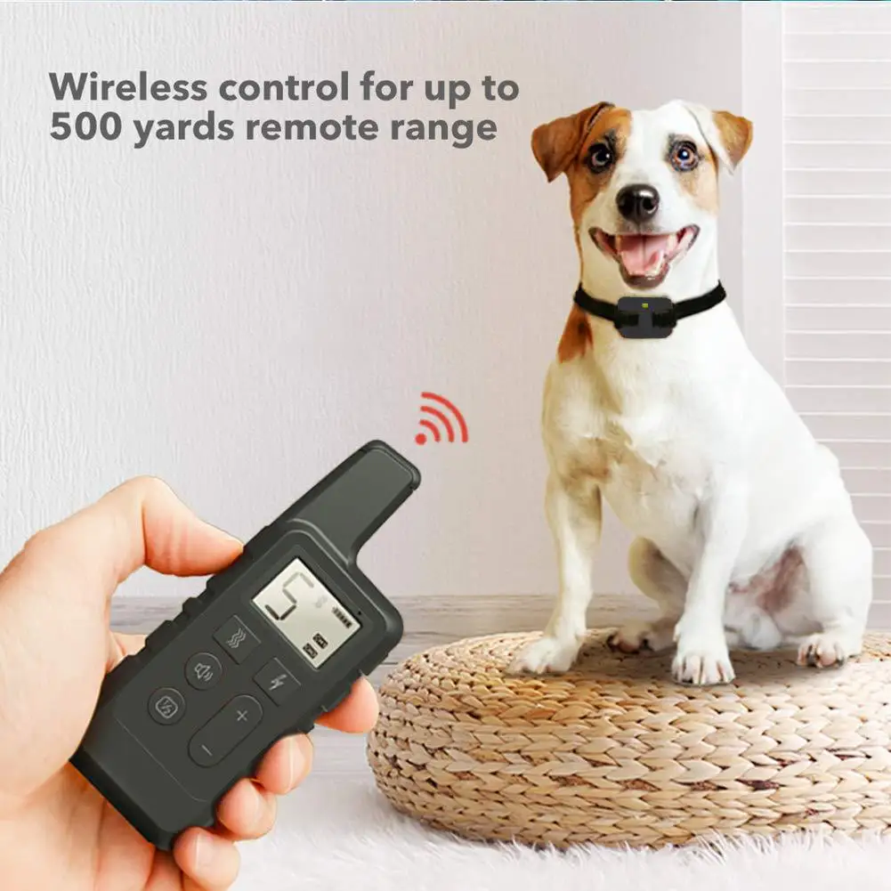 Electric Dog Training Collar Waterproof Remote Control Rechargeable 500m Shock Vibration Sound pet dog training collar
