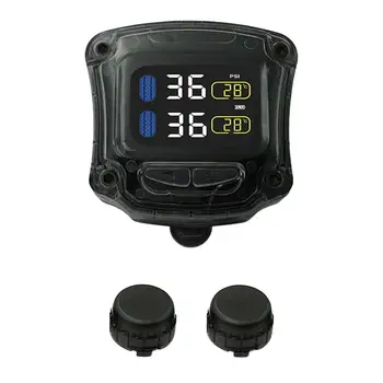 

Motorcycle Bike TPMS Tire Pressure Monitoring System with 2 External Sensors High Temperature Resistance Accurate Tools