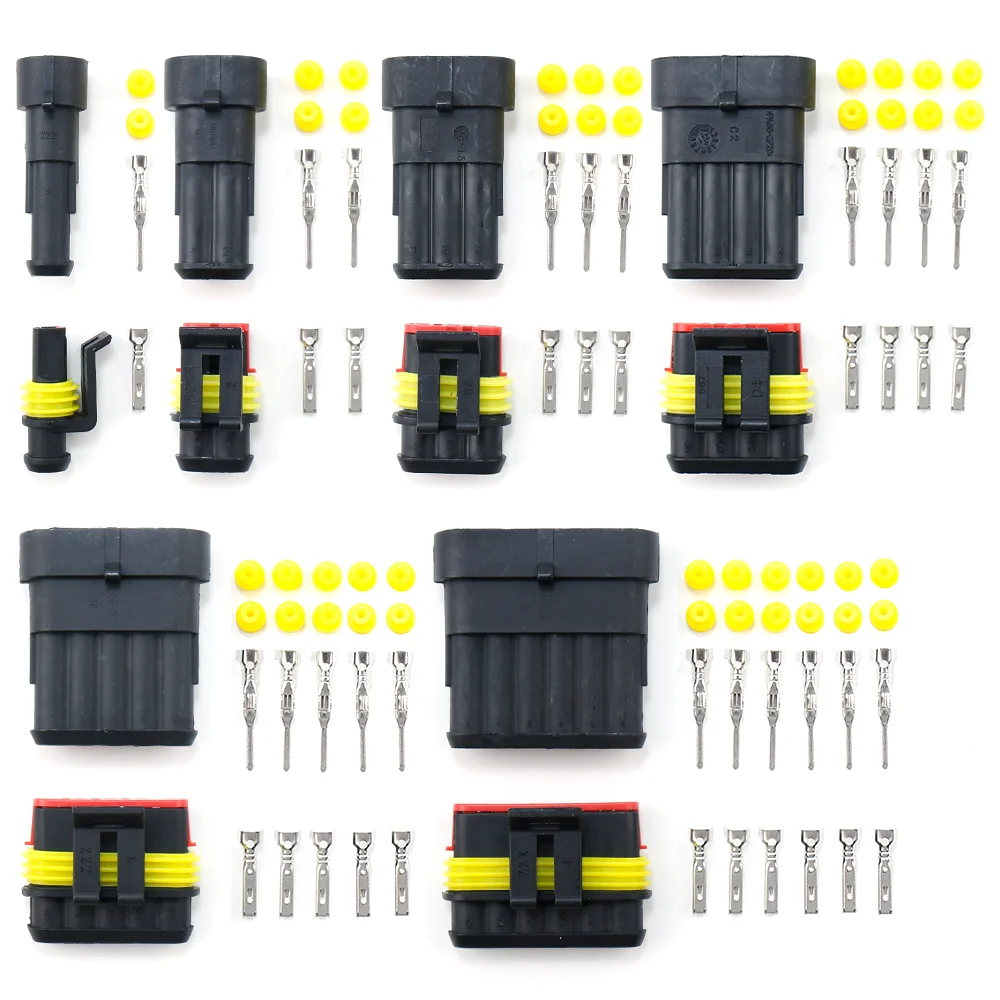 5 Connettori Elettrici Impermeabili 2 Pin 12V Con Cavo 16 AWG – Rapidi Per Auto, Moto, Barca E Camper