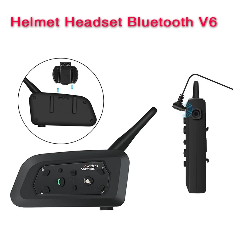 Bluetooth-Интерком V6 для мотоциклетного шлема 6 водителей MP3 GPS | Автомобили и