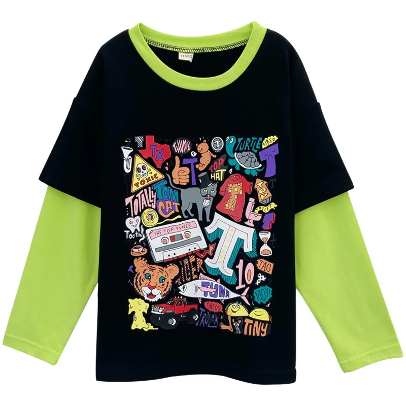 Camiseta de primavera para chicas adolescentes, Camiseta holgada larga con estampado para niñas, camisetas niños de 12, 13 y 14 años, 2021 - AliExpress