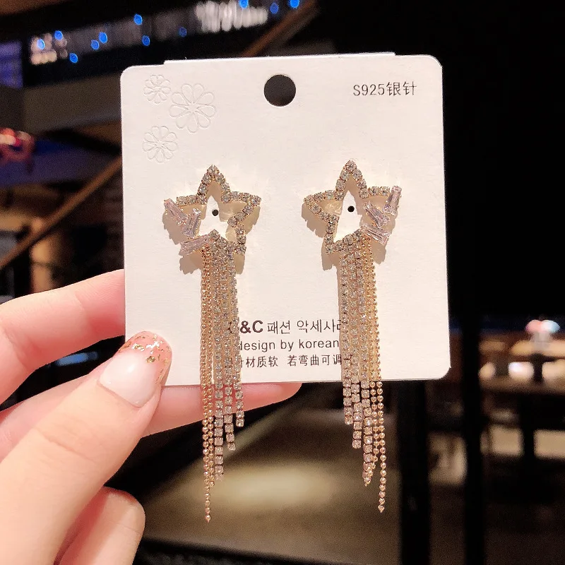 Серьги с кристаллами и жемчугом S925 Серебряная игла женские серьги винтажные длинные серьги-кисточки модные ювелирные изделия - Окраска металла: ED-D21