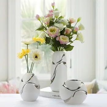 

THE LIVING ROOM DECORATION FLOWER VASE CERAMIC THREE PIECE MODERN MINIMALIST STYLE VASE HOME FURNISHING DECORATION R1946