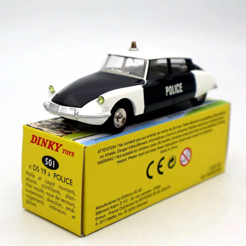 Atlas 1:43 Dinky игрушки 501 Citroen DS 19 полиция модели литья под давлением коллекция Авто подарок