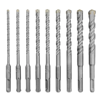 

9pcs Stone Concrete Durable Home Drill Bit Set Brick Cross Rotary Round Handle Electric Carbide Alloy Mini Clinker