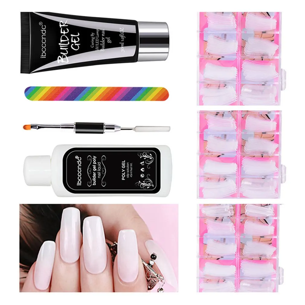 Маникюрный Инструмент серебряная крышка УФ-клей для наращивания быстрое наращивание Клей Набор для наращивания ногтей Клей Набор