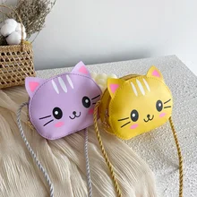Lovely Cartoon Cat Children's Small Shoulder Bag Cute Baby Kids Mini Coin Purse Handbags Boys Girls Wallet Pouch Crossbody Bags