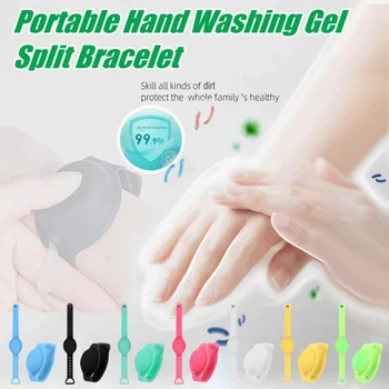 

Refillable Silicone Wearable Hand Sanitizer Bracelet Strap Container 60ML Squeeze Bottle Portable For Travel