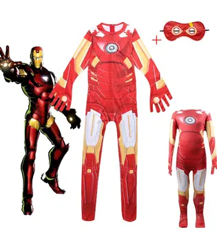 

Iron Man Avengers 3 Kids Boy Cosplay Costume Superhero Tony Stark Zentai Jumpsuit Boys Bodysuit For Super hero Carnival Party
