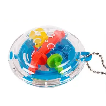 

36 Barriers Mini 3D Spherical Labyrinth Magic Maze Ball Puzzle Toy Keyring Chain Rotating Kid Toys Key Chain