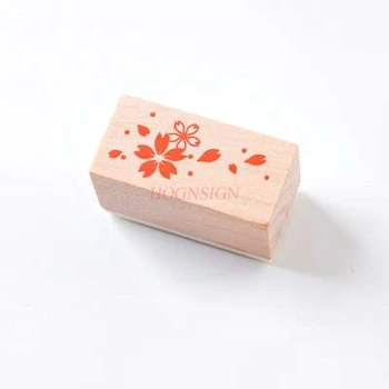 

Wooden seal cherry blossom bow decoration rubber seal