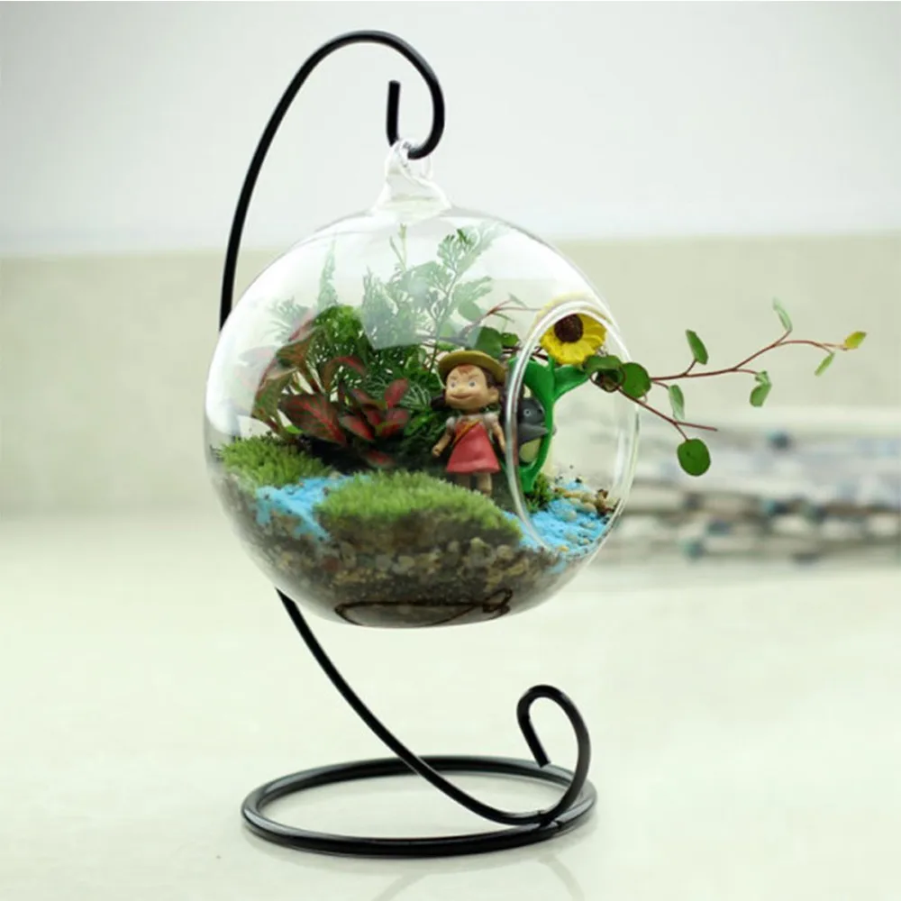 Beautiful Clear DIY Hydroponic Plant Flower Hanging Round Glass Vase Container Household Garden Decorations Popular New