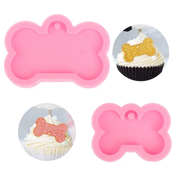 

DIY Jewelry Making Epoxy Resin Mold Shiny Dog Bone Shape Silicone Mold For Key Chain Pendant Moulds