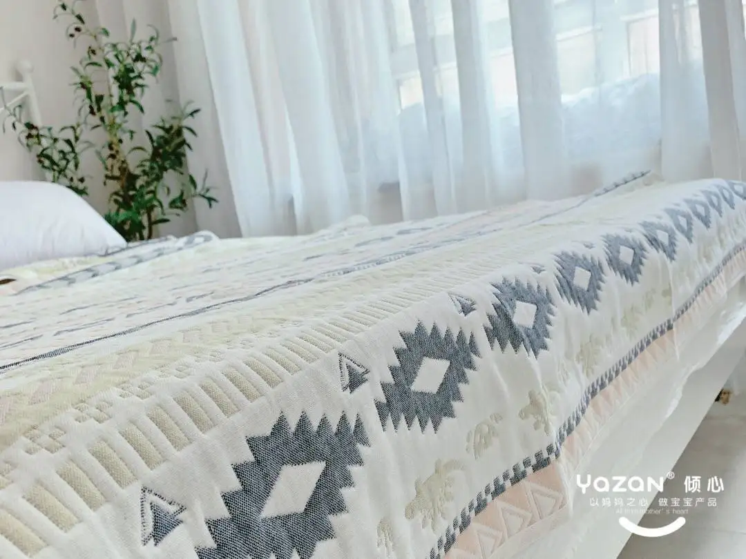 YAZAN высокое качество взрослых и детей одеяло летний комплект белья диван изготовлен из хлопка с 6 слоями gauze80* 130
