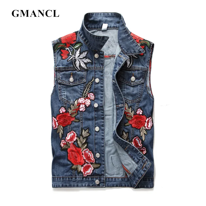 denim sleeveless blazer