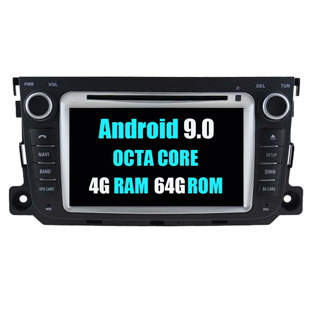 Discount RoverOne Car Multimedia Player For Mercedes For Smart Fortwo 2012 2013 2014 2015 2016 Android 9.0 Radio Stereo GPS Navigation 5