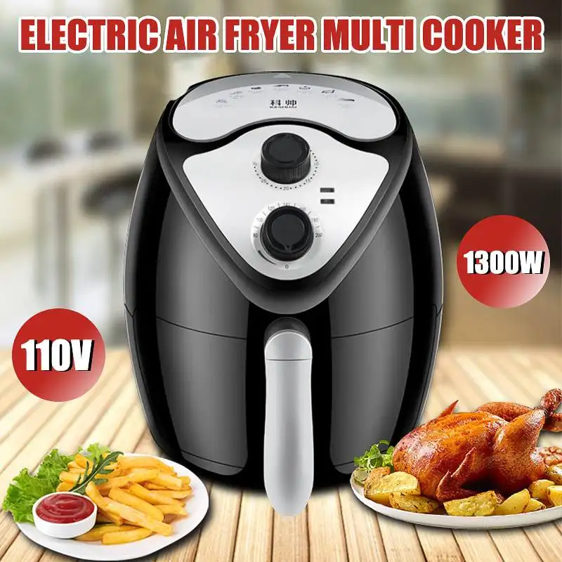  1300W 2.6L Electric Air Fryer Multi Cooker Fryer Timer Temperature Control Power Oilless Fried Kitc - 4000416719270