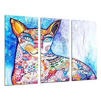 

Decoration mandala colorful cat, photo print on wood, modern picture decorative 26601
