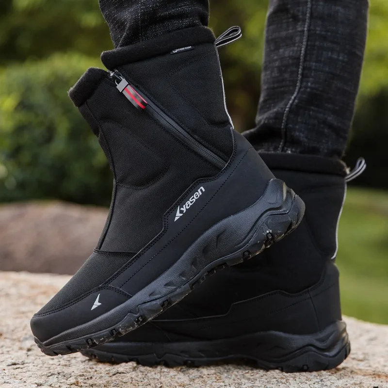 Winter New Thick Couple Snow Boots Plus Mens Warm Side Zipper Outdoor Casual Short Boots Cold Resistance Men Cotton Shoes