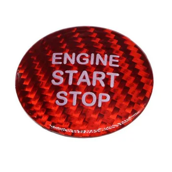 

Entry Start Stop Button Ignition Starter Cover Carbon fiber Car Engine