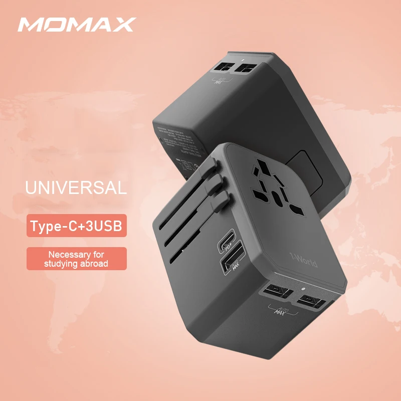 MOMAX 1 world elite PD глобальная розетка для зарядки путешествий 42 Вт всего 179 г четыре