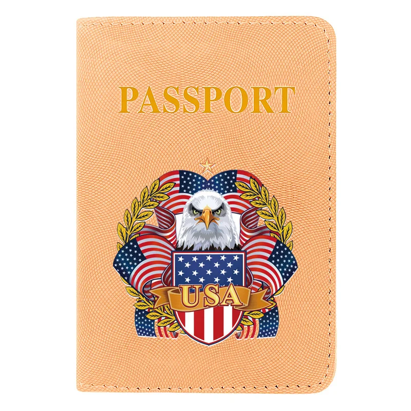 

New United States of America USA Printing Women Men Passport Cover Leather Travel ID Credit Card Holder Pocket Wallet Bags