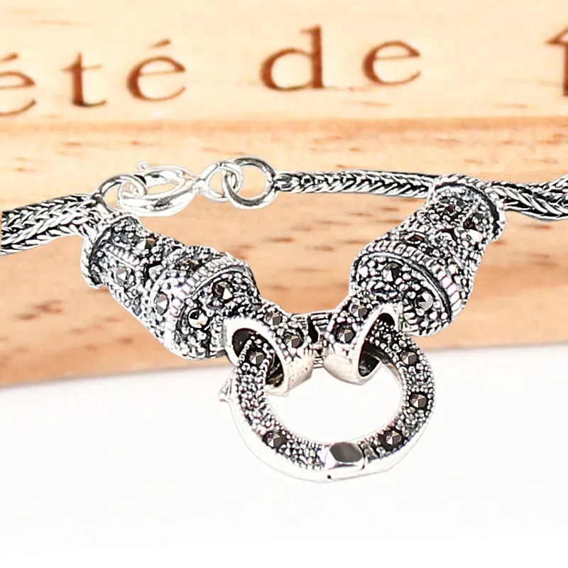 

ZHJIASHUN Vintage Natural 100% 925 Sterling Silver Long Statement Necklace Chain Jewelry For Women Or Men Jewelry Fashion