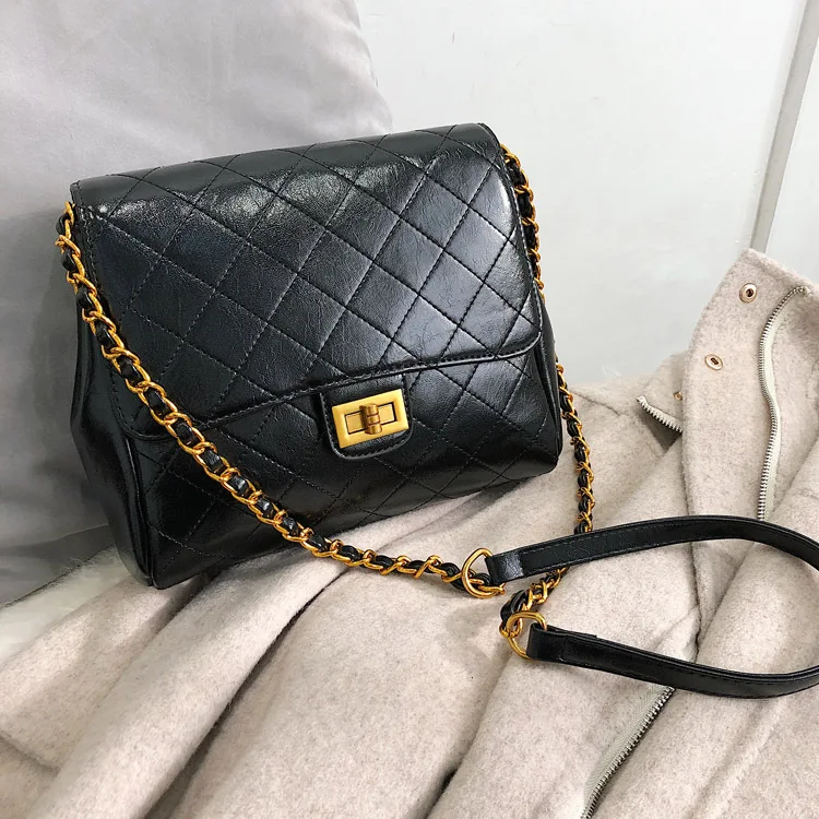 

Textured Bag Women's 2018 New Style Fashion Korean-style Fashion Shoulder Rhombus Chain Bag Versatile Ulzzang Shoulder Bag