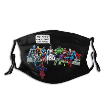 

Captain America Spiderman Batman Non-Disposable Mouth Face Mask with Filter Anti Haze Dust Mask Respirator Mouth Muffle