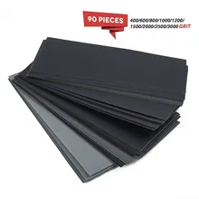 

90Pcs 9x3.6 Inch Dry Wet SandPaper 400-3000 Grit Sanding Disc Sand Sheet Metal Glass Ceramic Wood Wall Polishing Grinding Tool