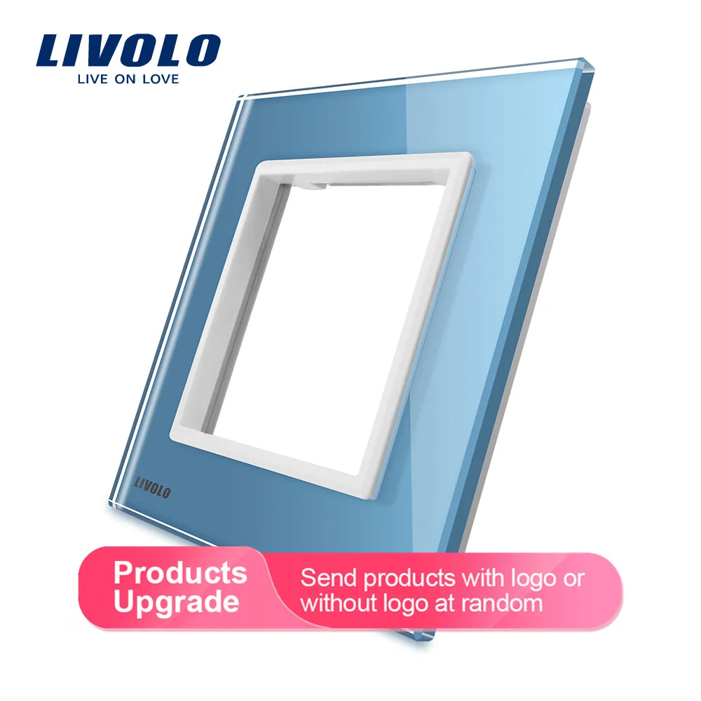 Livolo роскошные разноцветные свадебные туфли с отделкой жемчугом и прозрачными стразами в виде Стекло, 80 мм* 80 мм, стандарт ЕС, с переключением между дальним и Стекло Панель для настенных выключателей, C7-SR-17/18/19