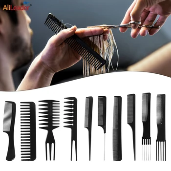 

Alileader New Hair Comb Set Black 10Pcs/Pack Anti-Static Hair Comb And Brush Set High Temperature Resistance Brushes Hair Care