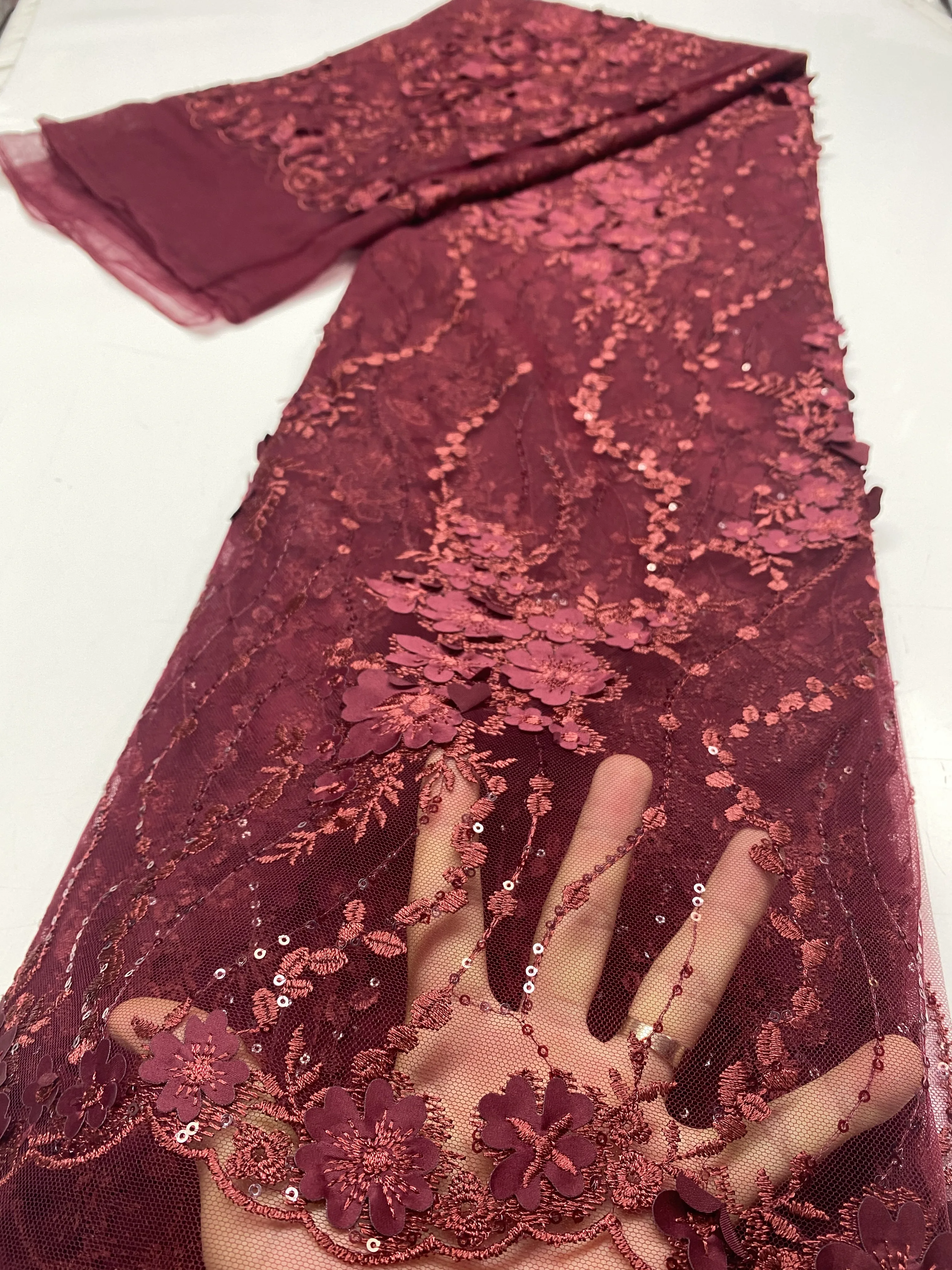 

African Lace Embroidered Fabric Nigerian Sequins Lace Fabric 2020 High Quality Lace French Tulle Lace Fabric For Women YA3621B-1