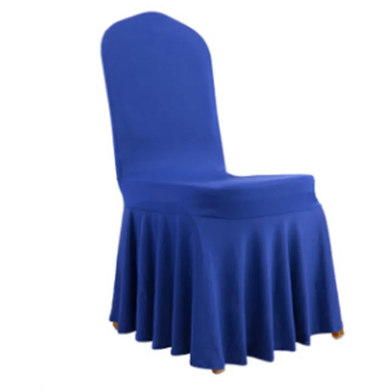 Royal Blue WedFavor 20 шт. белый Swag дно юбка из спандекса чехлы для стульев плиссированные лайкра стрейч сарафан чехлы на стулья свадебный банкет - Цвет: Royal Blue