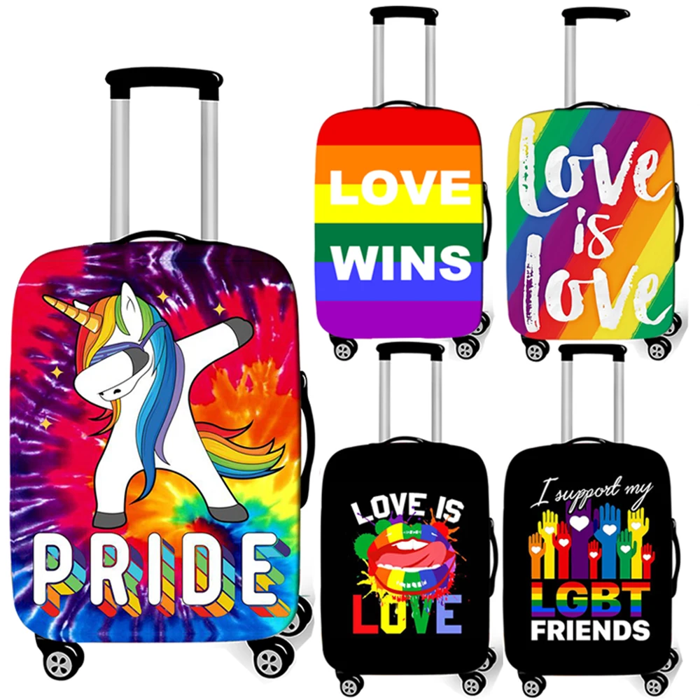 

Pride Lgbt gay lesbian rainbow luggage cover travel accessories love is love wins anti-dust suicase cover trolley case covers