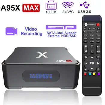

Video Recording Android TV Box A95X MAX X2 4GB 64GB Amlogic S905X2 2.4G&5G Wifi BT 4.2 1000M 4K HD Smart TV Box Set Top Box
