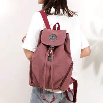 

Women Large Capacity Canvas School Shoulder Bags Travel Student Backpacks