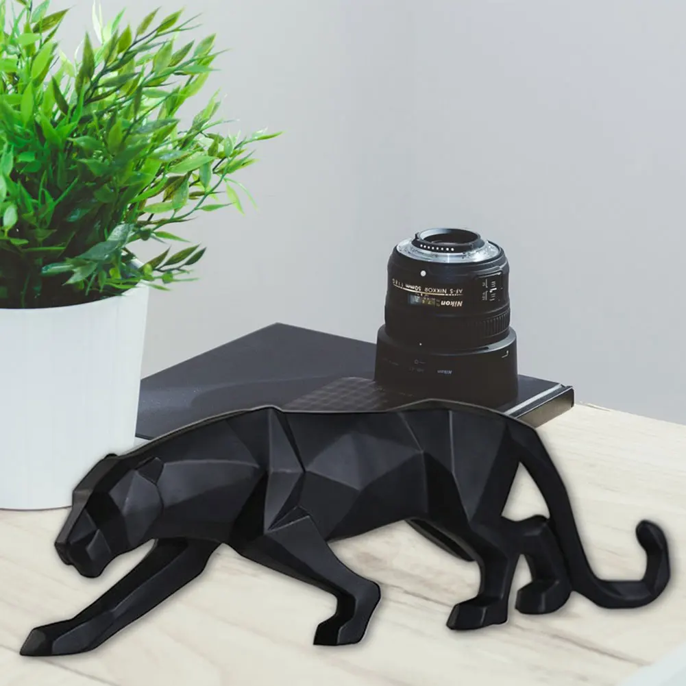 

Portable Art Table Nordic Style Craft Resin Home Geometric Ornament Leopard Statue Decoration Simulation Animal Standing Office