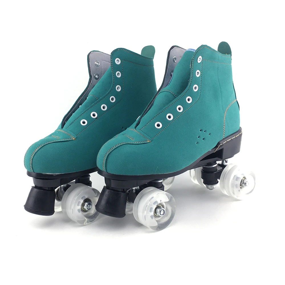 Japy Kunstleer Rolschaatsen Groene Dubbele Line Skates Mannen Volwassen  Twee Lijn Schaatsen Schoenen Patines Met Zwarte Pu 4 wielen - AliExpress