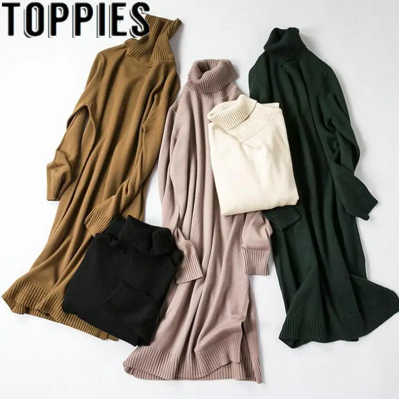 2020 Winter Knitted Cashmere Sweater Dress Side Split Sexy Party Dress Women Long Sleeve Turtleneck Jumpers 2020 Winter Knitted Cashmere Sweater Dress Side Split Sexy Party Dress Women Long Sleeve Turtleneck Jumpers