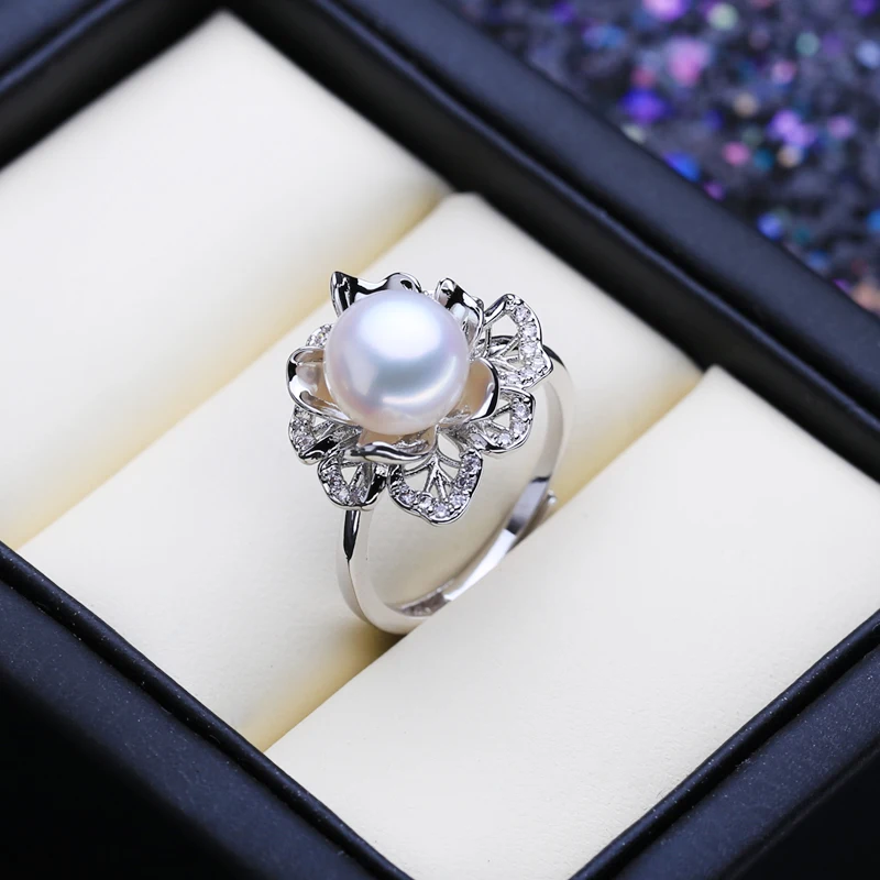 FENASY 925 пробы Серебряное кольцо роскошные кольца с натуральным пресноводным жемчугом для женщин женские вечерние свадебные ювелирные изделия