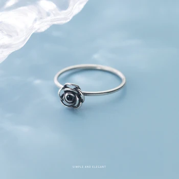

Modian Genuine 925 Sterling Silver Vintage Rose Flower Ring for Women Fashion Minimalism Flora Ring Fine Jewelry Accessories