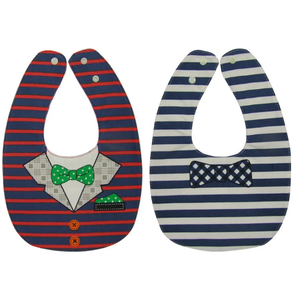 Striped white tie Высококачественные детские слюнявчики унисекс, Слюнявчики с мультяшным рисунком, Слюнявчики для младенцев, детские слюнявчики для кормления, водонепроницаемые Слюнявчики, Слюнявчики, слюнявчики - Цвет: Striped white tie