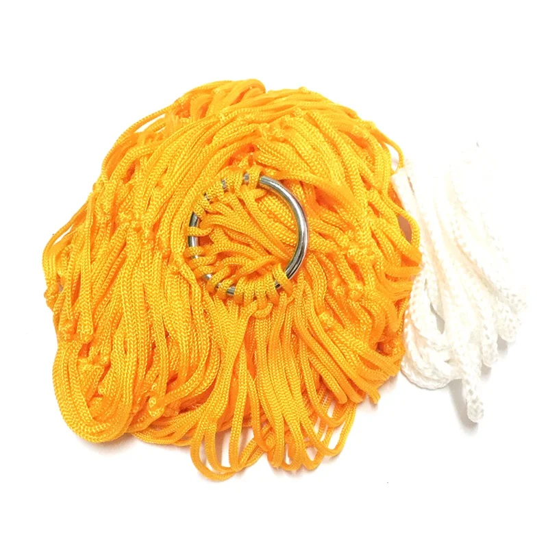 orange Сетчатый гамак с нейлоновой сеткой, подвесная спальная кровать для путешествий на открытом воздухе, походный гамак для одного человека для кемпинга - Цвет: orange