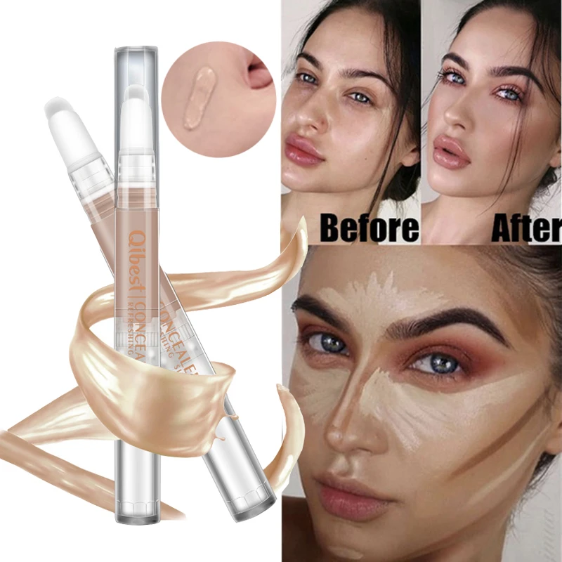 

Makeup Base Liquid Concealer Pencil Rotatable Brighten Full Cover Dark Circle Long Lasting 5 Colors Make Up Cream Pen