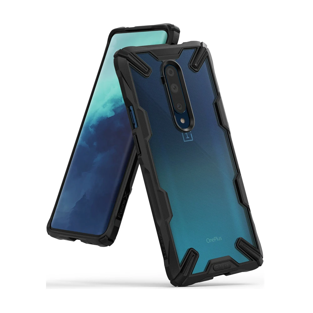 Ringke Fusion X for Oneplus 7T Pro Case  Clear PC Back  and Soft TPU Frame Hybrid Heavy Duty Protection Cover