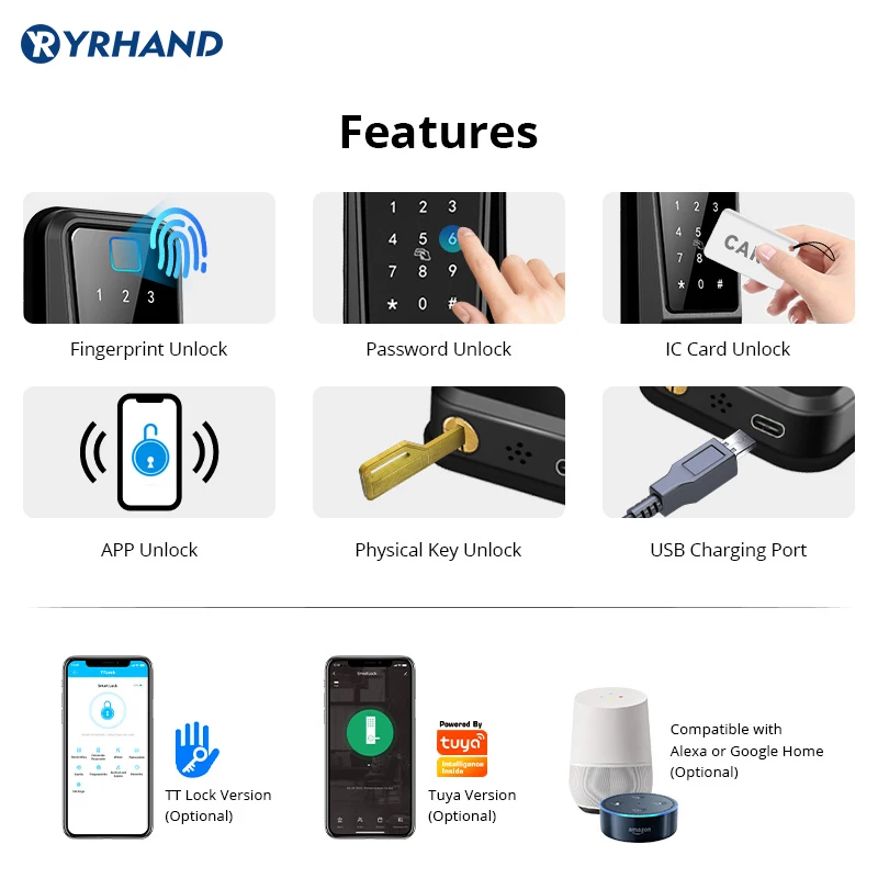 2028Tuya fingerprint casa fechadura eletronica home cerradura inteligente waterp