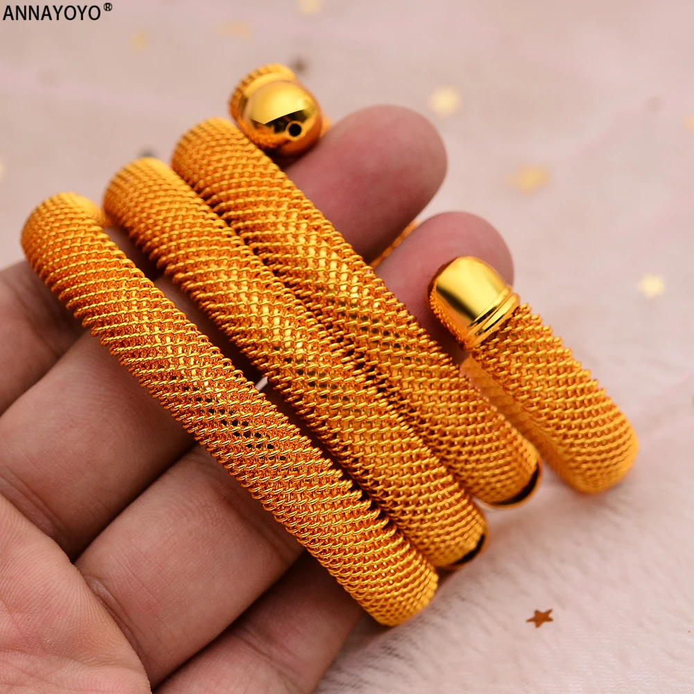 4pcs/Set 24K Dubai Gold Color Cuff Bangle For Women Ethiopian Jewelry bracelets African wedding jewelry For Bangles Party gifts bangle bracelet beaded bracelet