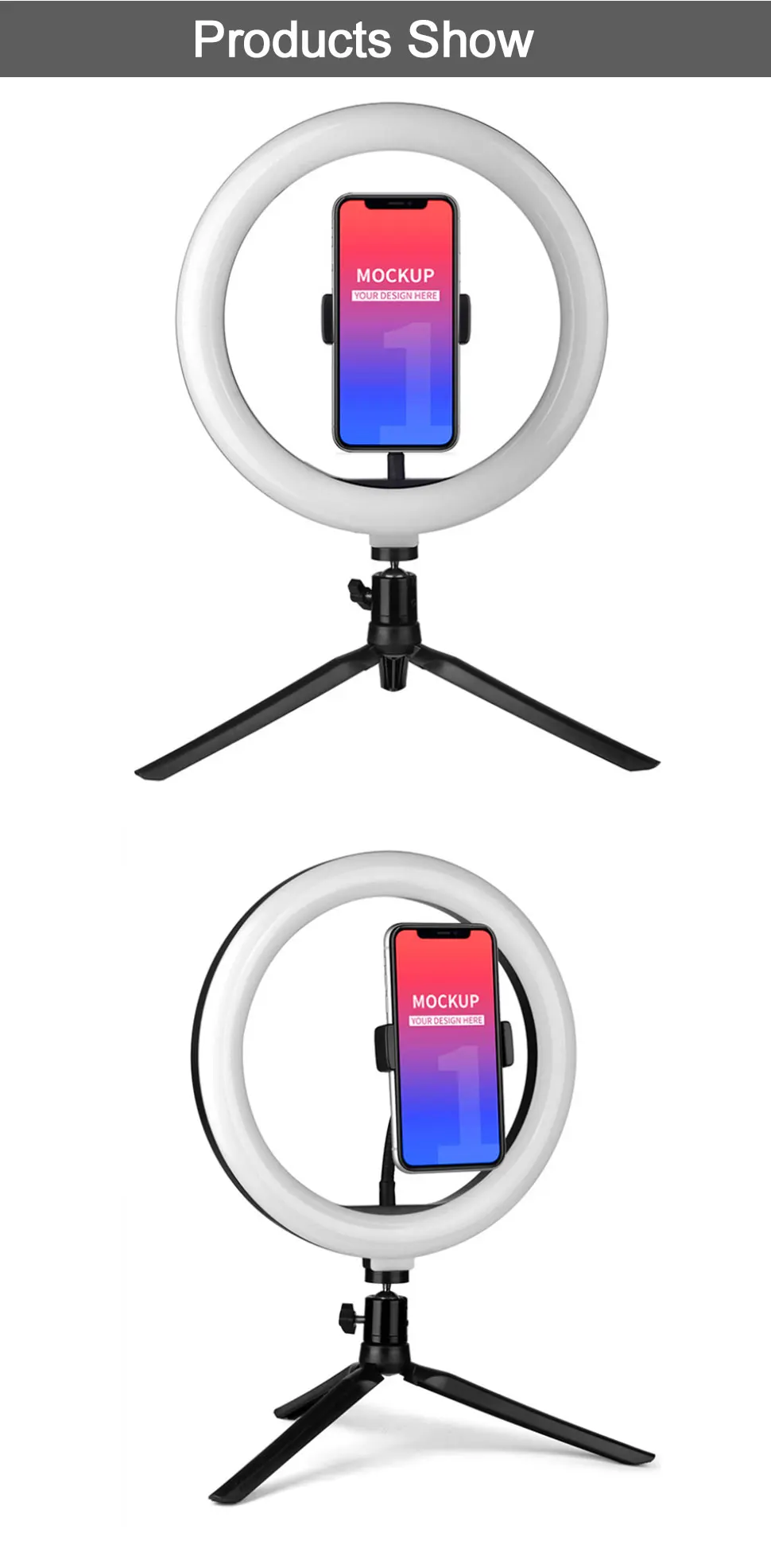 H0104062e26f543f793457ddabd8f1c0dJ Orsda 10-12 Inch Led Ring Light with Tripod Ring Light Selfie Ring Light RGB 26 Colors Video Light Makeup Live Video Streaming